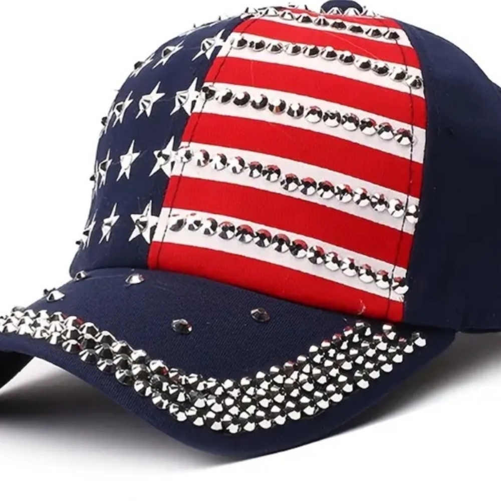 American Flag Baseball Cap US Flag Hat Adjustable- Red, White & Blue - NWT